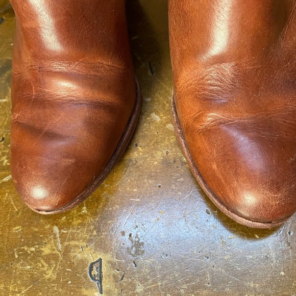 Frye Tessa Zip Short Womens Redwood Leather Ankle Bootie - Size 6 - with box - Picture 13 of 13
